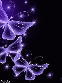 Gorgeous Sparkling Purple Butterflies GIF