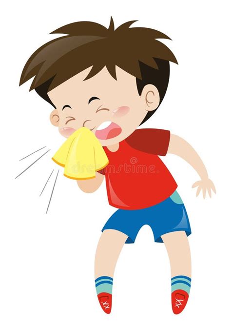 Sneezing stock vector. Illustration of young, small, person - 24445922