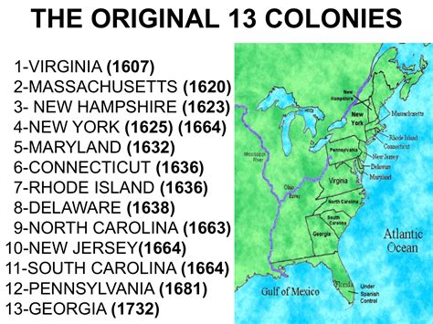 The Original 13 Colonies Powerpoint