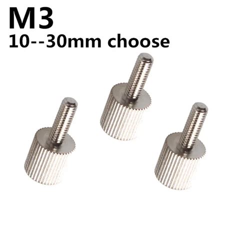 M3*(10 30mm) Metric Hand Screw Knurled Cylinder Head Thumb Screws ...