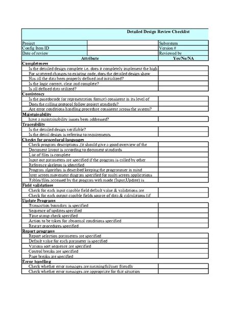 Architectural Schematic Design Checklist