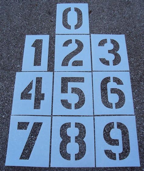 12" x 8" Parking Lot Number Stencils Kit - 12 Inch - 60 Mil - (1/16 ...