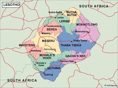 lesotho political map. Vector Eps maps. Eps Illustrator Map | Vector World Maps