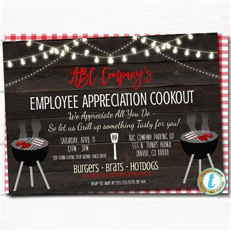 Employee Appreciation Invitation Template Free - Printable Word Searches
