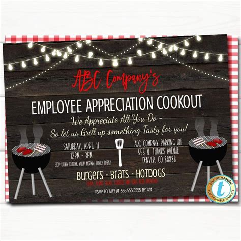 Employee Appreciation BBQ Party Invitation Template | Bbq party ...