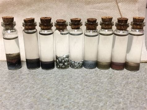 Spent a few hours putting together my Mistborn vials of the 8 basic metals (and atium, of course ...