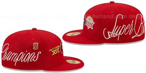 San Francisco 49ers HISTORIC CHAMPIONS Red Fitted Hat