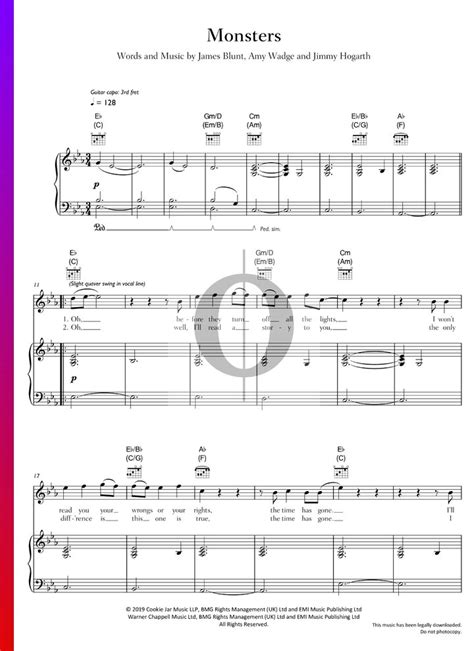 Monsters (James Blunt) Piano Sheet Music - OKTAV