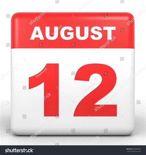 August 12 Calendar On White Background Stock Illustration 523803502 - Shutterstock