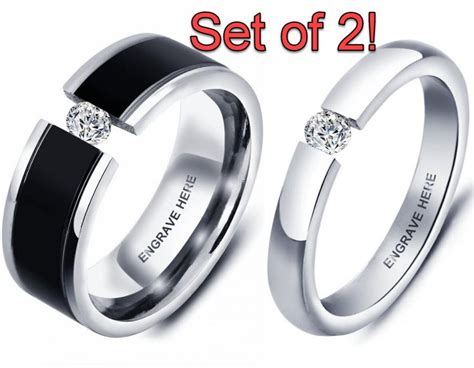 Promise Ring Set Promise Rings For Couples, His And Her Promise Rings, Matching Promise Rings ...