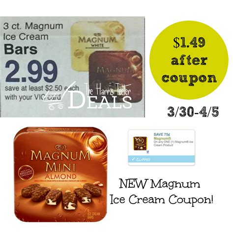 Hurry! NEW Magnum Ice Cream Coupon! ($1.49 starting Wednesday!) - The Harris Teeter Deals