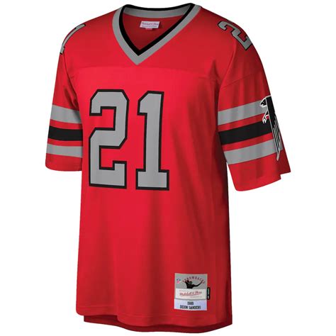 Men's Atlanta Falcons Deion Sanders Mitchell & Ness Red Legacy Replica ...