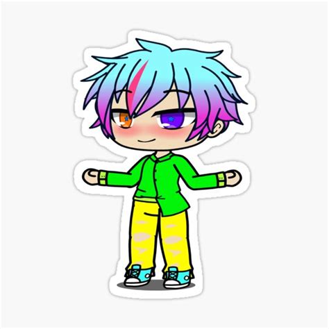 "Gacha club guy. Stylish boy with red and blue colored eyes. Boy with a sarcastic smile. Gacha ...