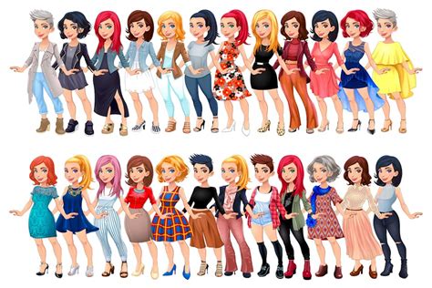 Varied Female Fashion Avatar - Design Template Place