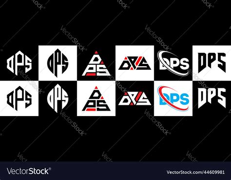 Dps letter logo design in six style polygon Vector Image