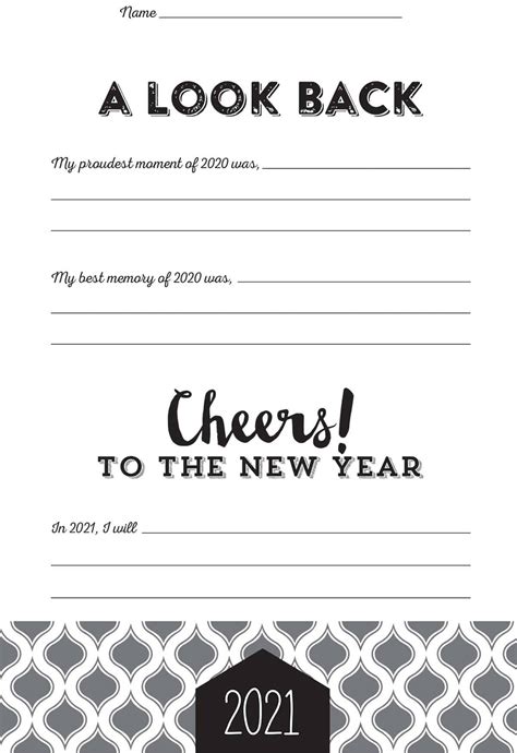 2020 Printable New Year Resolution Cards