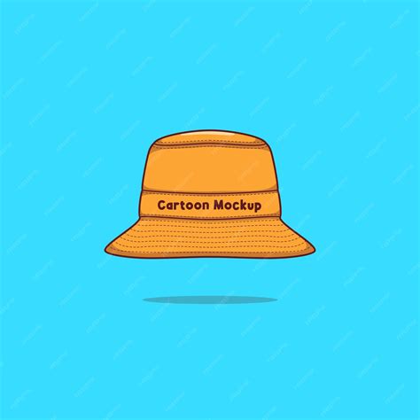 Premium Vector | Bucket hat cartoon mockup vector