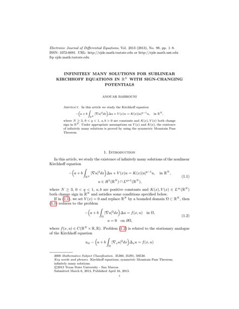 Electronic Journal of Differential Equations, Vol. 2013 (2013), No. 98,... ISSN: 1072-6691. URL: or