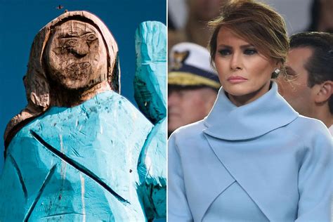 Melania Trump Statue Burned in Slovenia