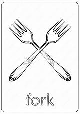 Printable Fork Coloring Page  Book PDF sketch template