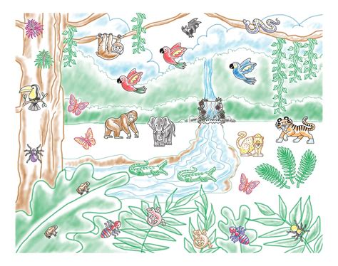 Animali foresta Disegno Colorati | Migliori Pagine da Colorare Gratis per Bambini Immagini HD