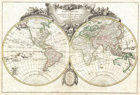 File:1775 Lattre and Janvier Map of the World on a Hemisphere ...