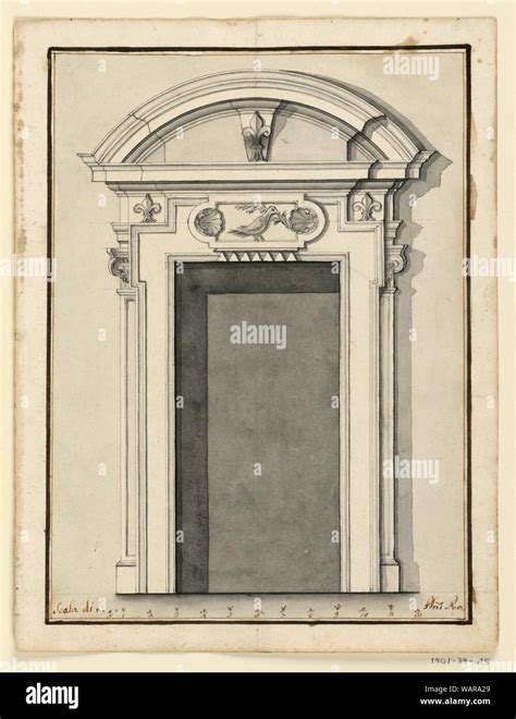 Drawing, Design for Door Frame, 1730–60 Stock Photo - Alamy