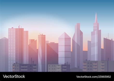 Realistic soft cartoon cityscape Royalty Free Vector Image