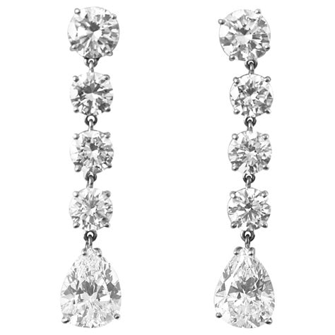 GIA D Flawless Pear Shaped Diamond Drop Earrings For Sale at 1stDibs | gia drop earrings silver-tone
