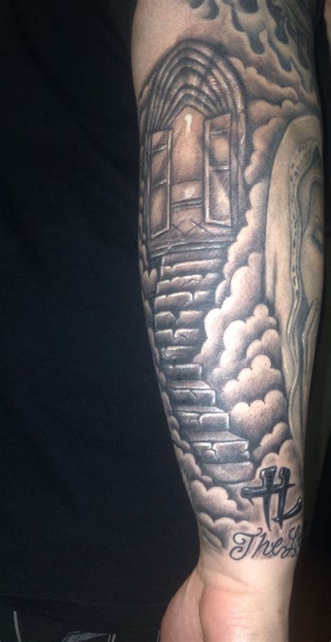 Stairway to Heaven piece on my right forearm. Verse Tattoos, Forarm Tattoos, Top Tattoos, Arm ...