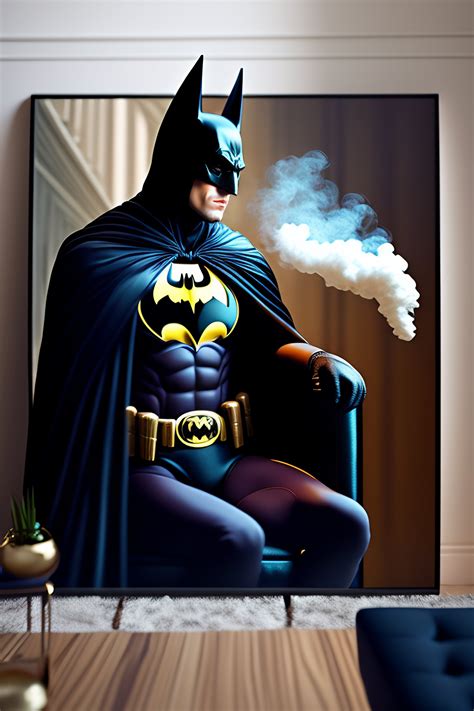 Lexica - Batman smoking weed on sofa