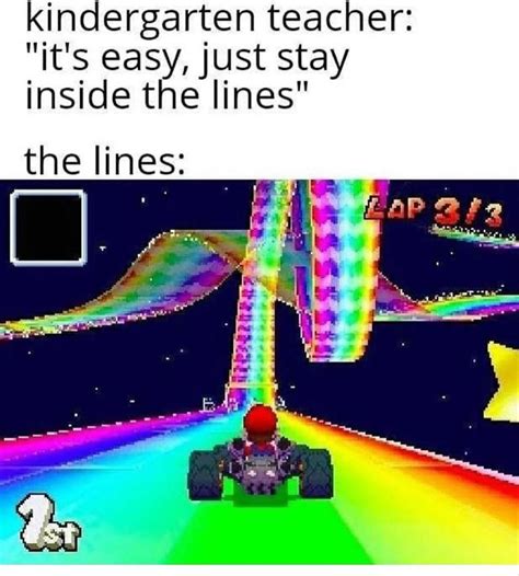 Mario Kart Rainbow Road Meme