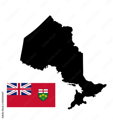 Ontario map vector silhouette illustration. Province of Canada symbol ...