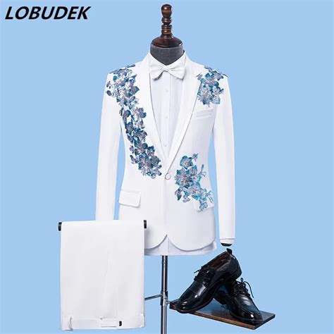 Male adult Performance Suits singer host wedding dresses photo studio ...