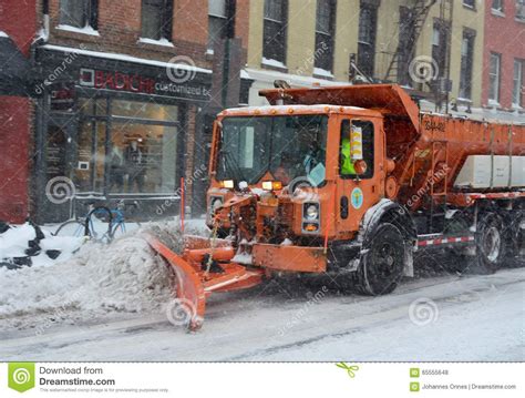 Snow Plow in Manhattan New York Editorial Stock Photo - Image of sidewalk, mode: 65555648