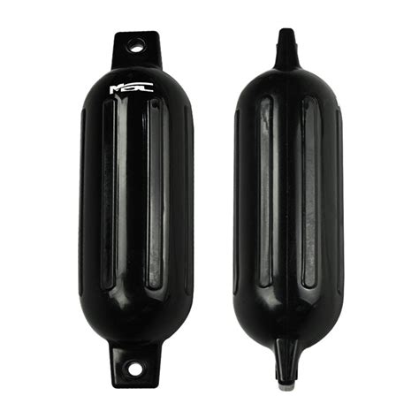 2-Pack MSC Vinyl Ribbed Boat Fenders, Bumpers, w/Fender Lines and Inflator - Black - Walmart.com