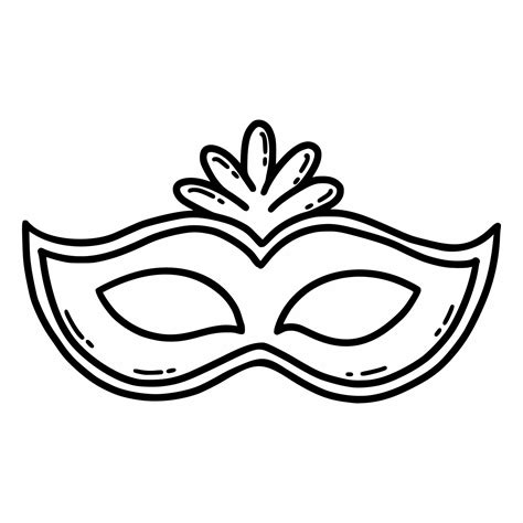 Carnival mask. Attribute of festival. Party. Vector doodle illustration. Icon. Hand drawn sketch ...