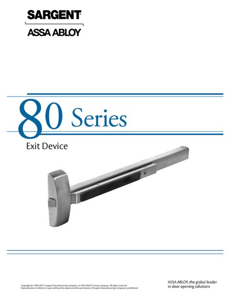 80 Series Exit Devices Catalog