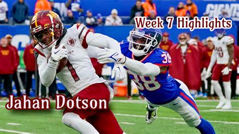 Jahan Dotson Week 7 Highlights | Week 7, 2023 | LOSS vs Giants - YouTube