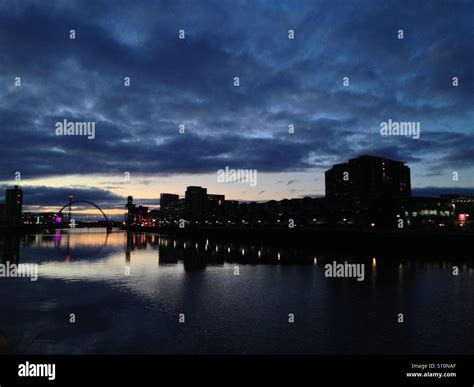 Glasgow skyline at night Stock Photo - Alamy