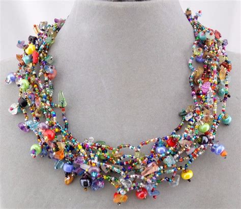 Chunky Multi Color Czech Glass Bead Necklace Magnetic Clasp Fashion Jewelry NEW | Beaded jewelry ...