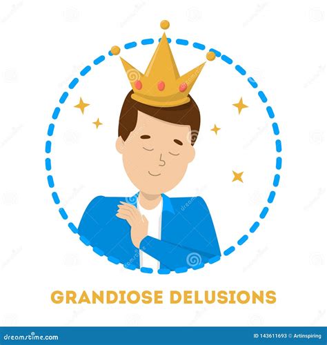 Grandiose Delucion As Symptom of Schizophrenia and Bipolar Disorder Stock Vector - Illustration ...