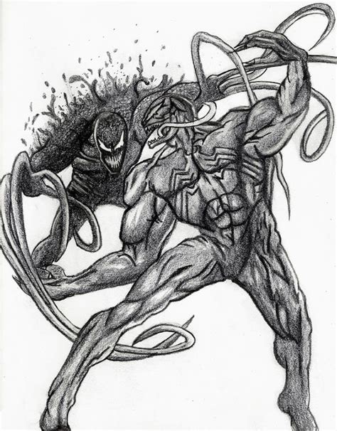 Venom vs Carnage Pencil Drawing by toughraid3r37890 on DeviantArt