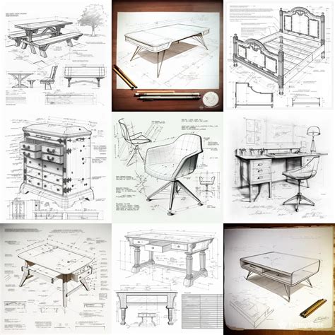 Furniture Technical Drawings Midjourney Prompt | PromptBase