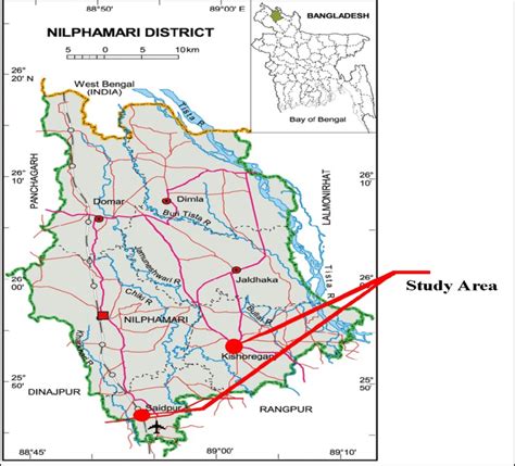 Map of Nilphamari district showing the study areas (Saidpur and... | Download Scientific Diagram