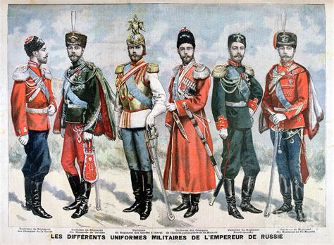 Different Russian Military Uniforms Drawing by Print Collector - Fine Art America