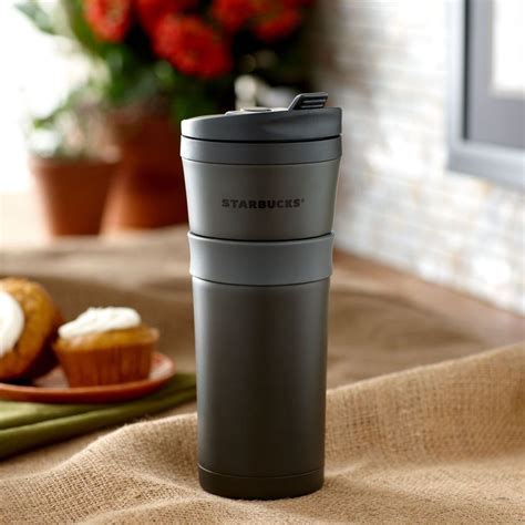 Starbucks coffee travel mug - THIS STYLE LID - not a 'squeeze to sip ...