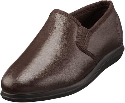 Clifford James Men's Brown Leather Chester Slippers. (11): Amazon.co.uk ...