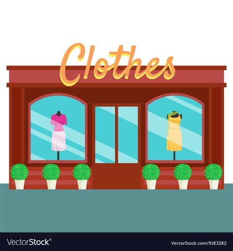 Clothes shop and store building front flat style Vector Image | Shopping outfit, Girls shopping ...