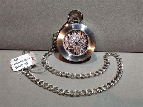 Meteorite Stainless Steel Open Face Pocket Watch showing the ...